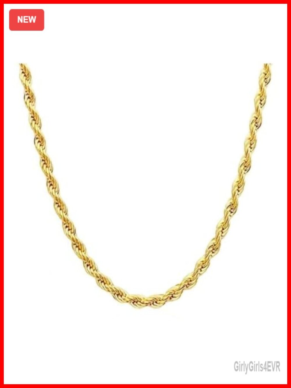 14K Yellow Solid Gold Twisted Rope Chain Necklace 4.2mm 22in